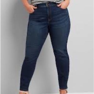 24S Dark wash denim skinny jeans - Lane Bryant
